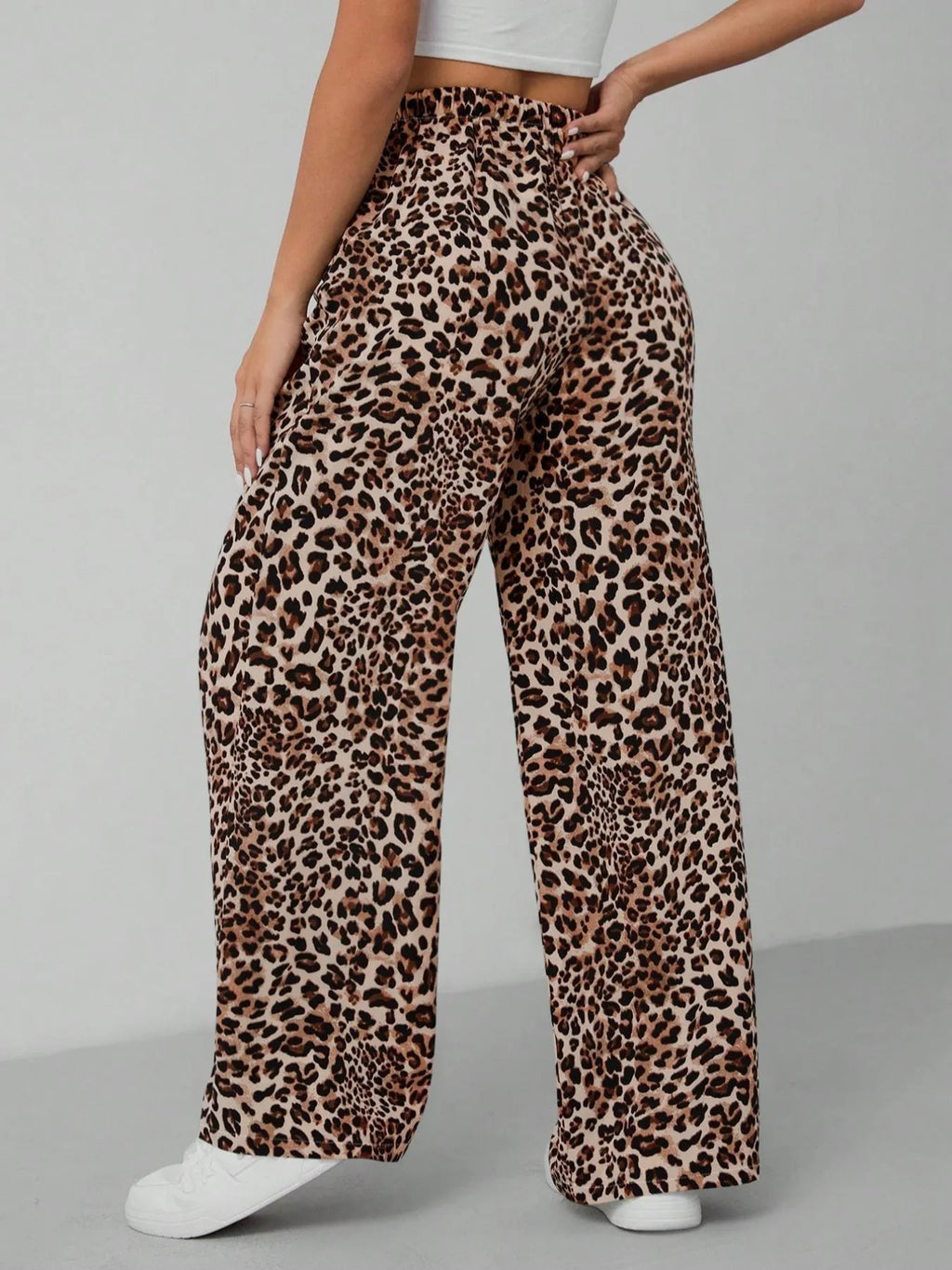 Leopard Print Wide Leg Pants Trendsi Leopard Print Wide Leg Pants