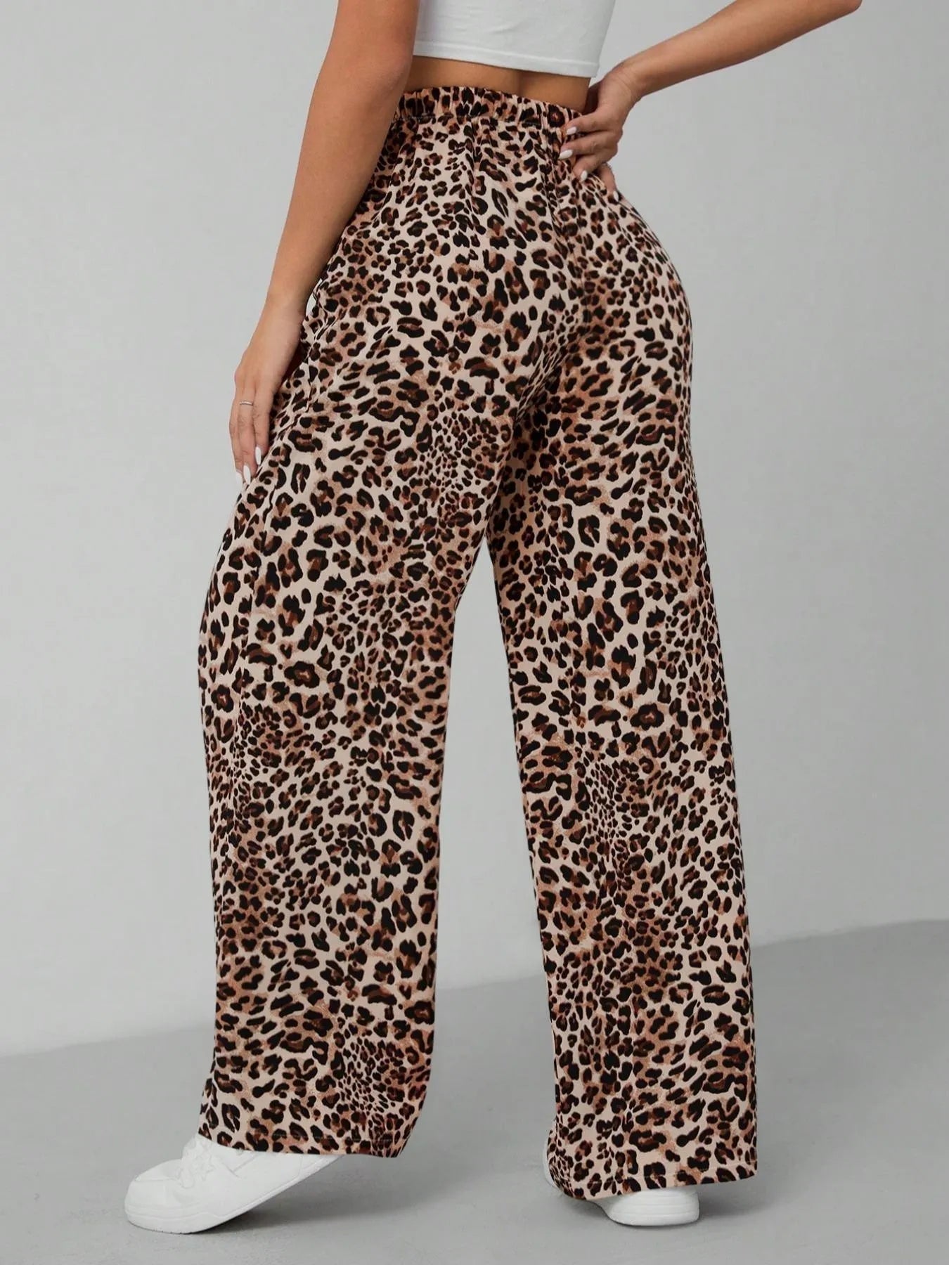 Leopard Print Wide Leg Pants Trendsi Leopard Print Wide Leg Pants