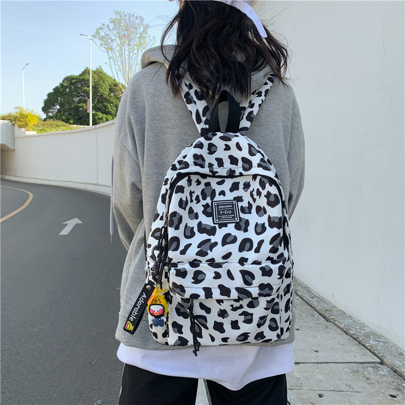 Waterproof Nylon Leopard Backpack