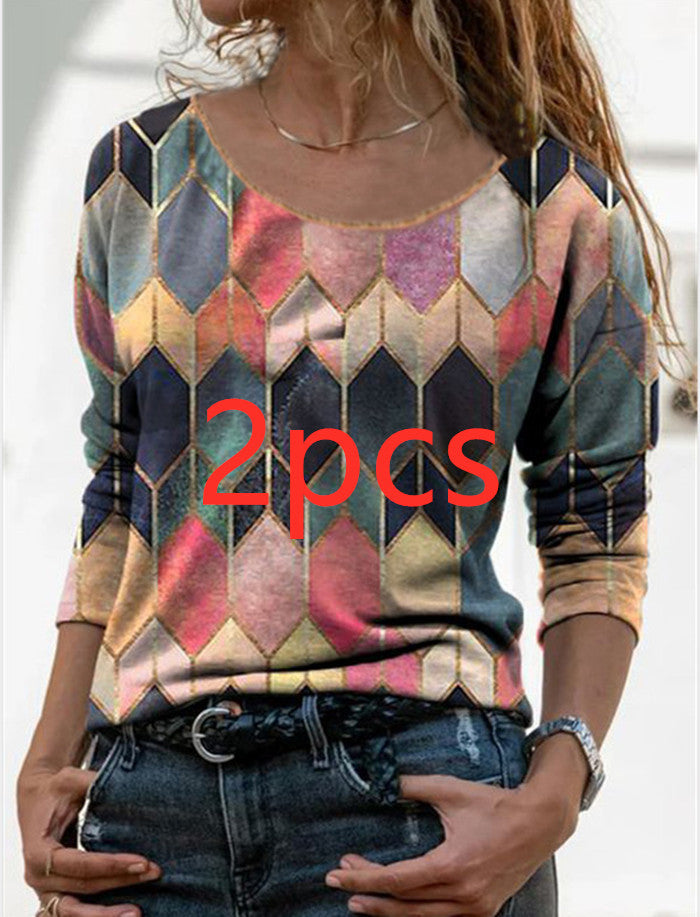 Long Sleeve Geo T-shirt