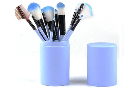 12pcs Makeup Brush Set Blue Q12pc Bazaare Mart Makeup Brushes