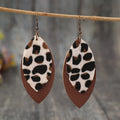 Leaf Shape Leather Dangle Earrings Brown One Size Trendsi Leaf Shape Leather Dangle Earrings