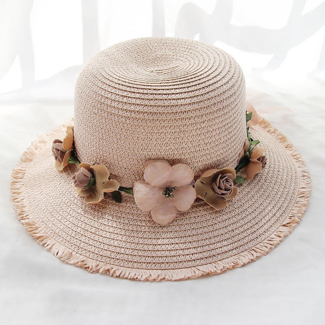 Flower Garland Straw Hat