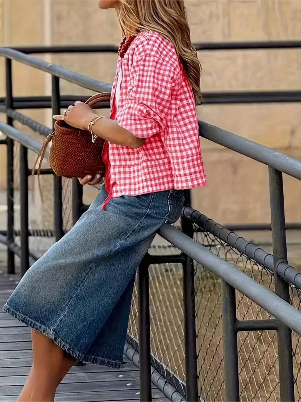 Plaid Zip Up Long Sleeve Jacket Trendsi Plaid Zip Up Long Sleeve Jacket