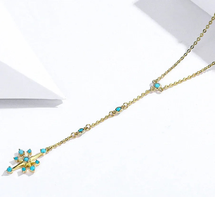 Blue Star Y Necklace - Bazaare Mart