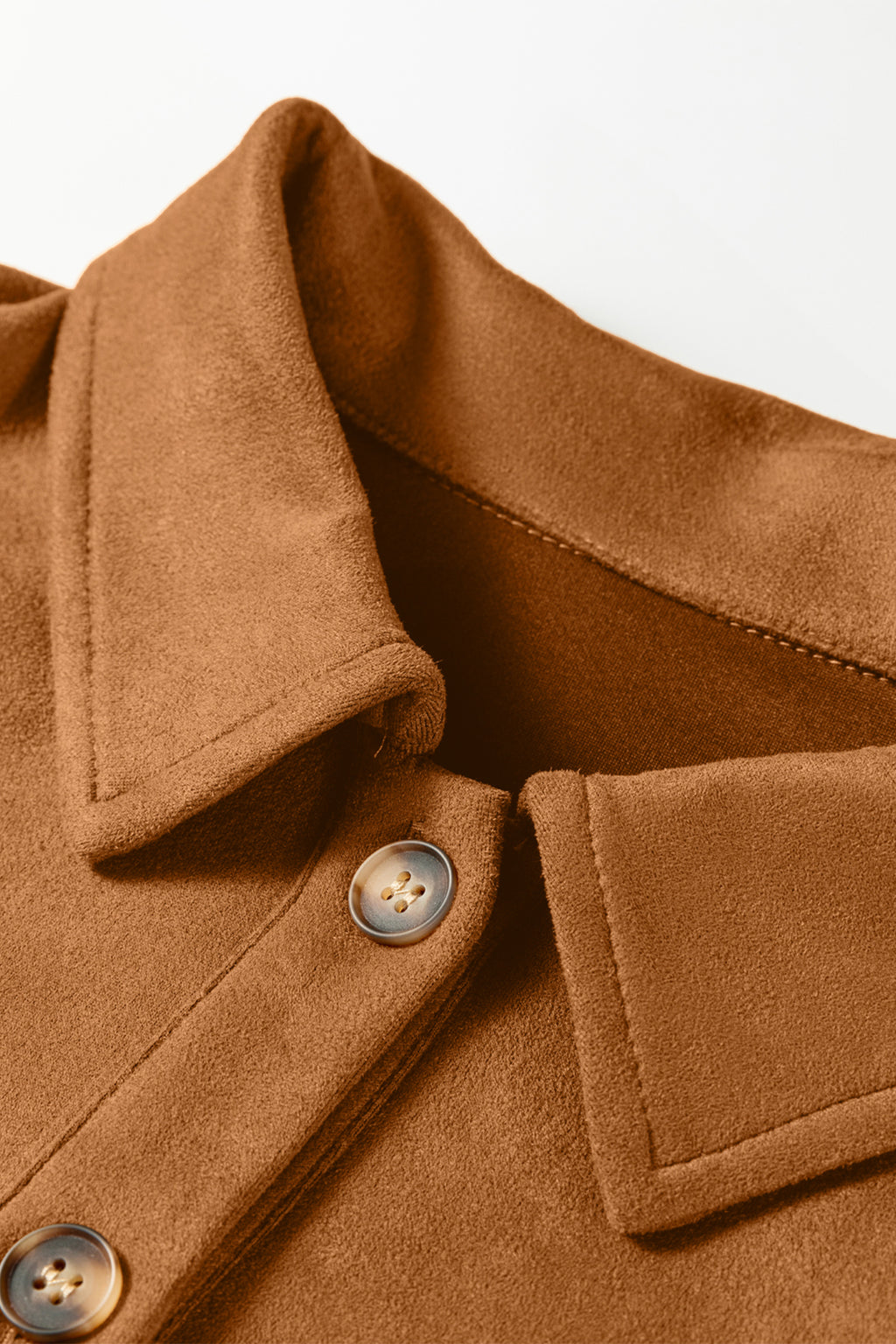 Brown Faux Suede Hollowed Detail Style Jacket Bazaare Mart Outerwear/Jackets