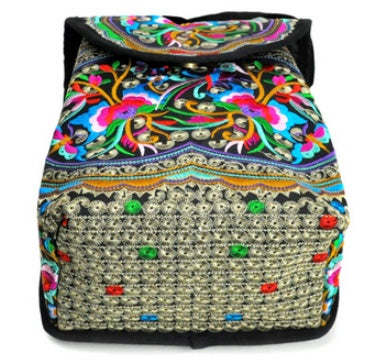 Vibrant Embroidered Floral Backpacks