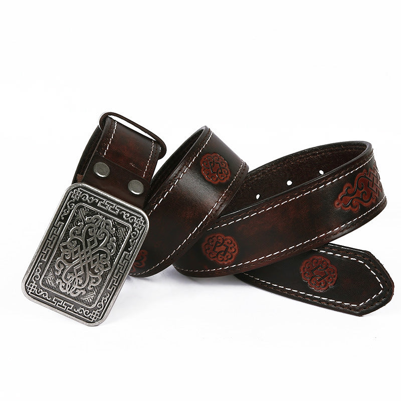 Celtic Embossed Unisex Leather Belts