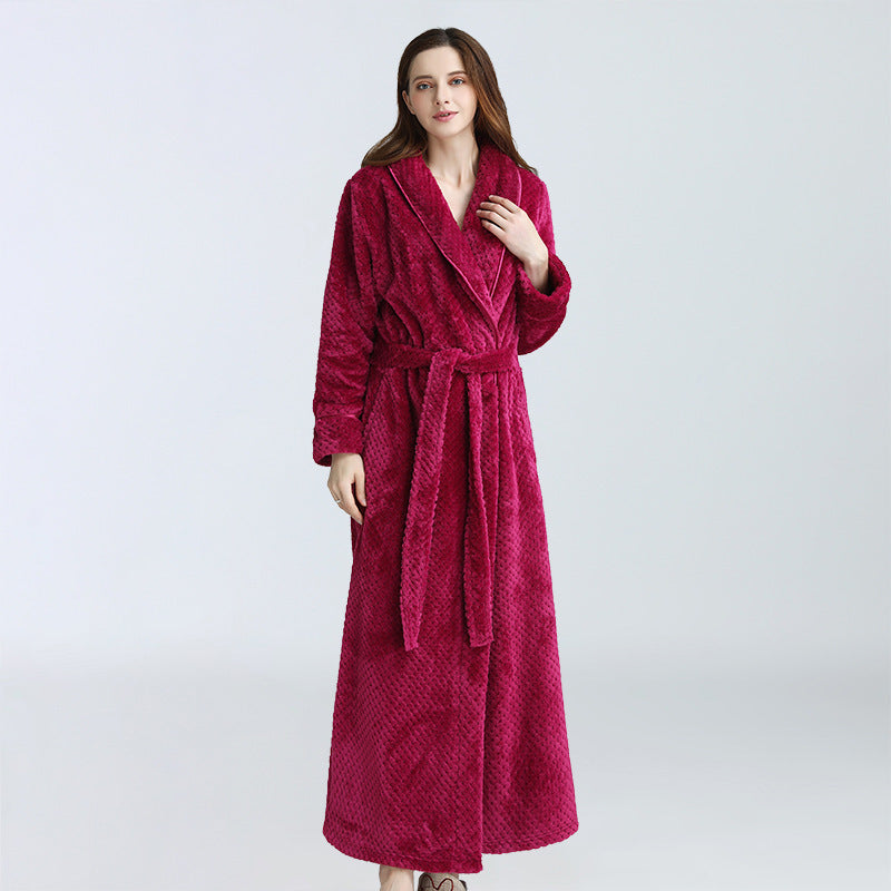 Women's Winter Full Length Faux Fur Robe