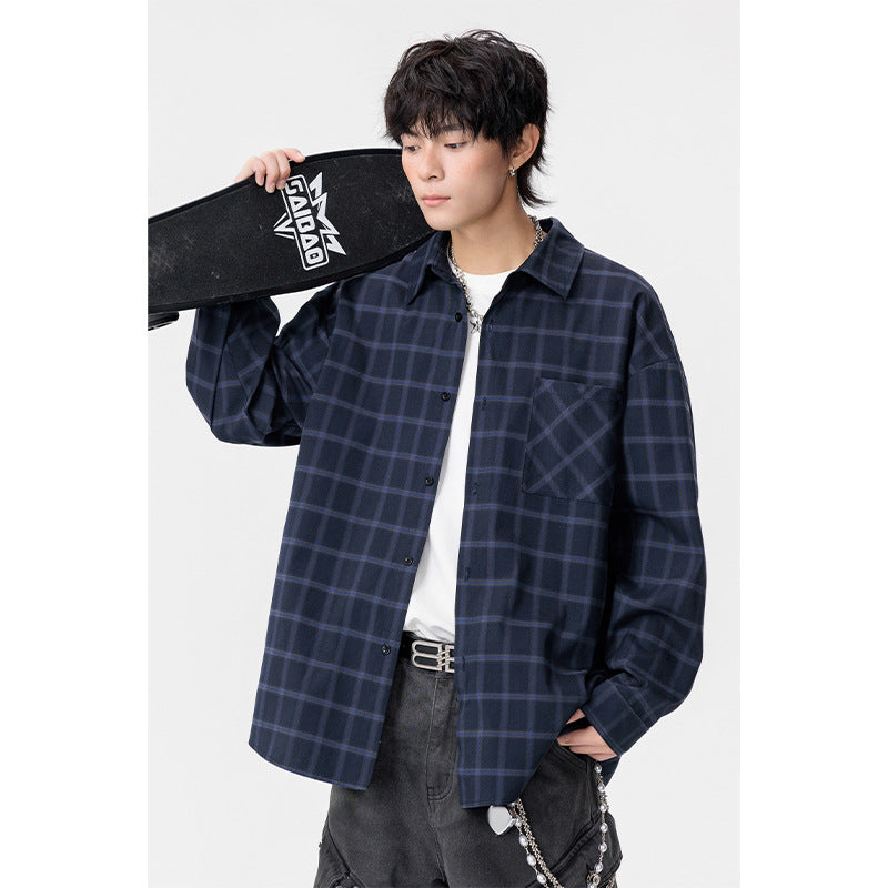 Heavy Long Sleeve Plaid Button Up Shirt