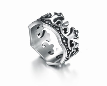 Gothic Titanium Steel Crown Ring