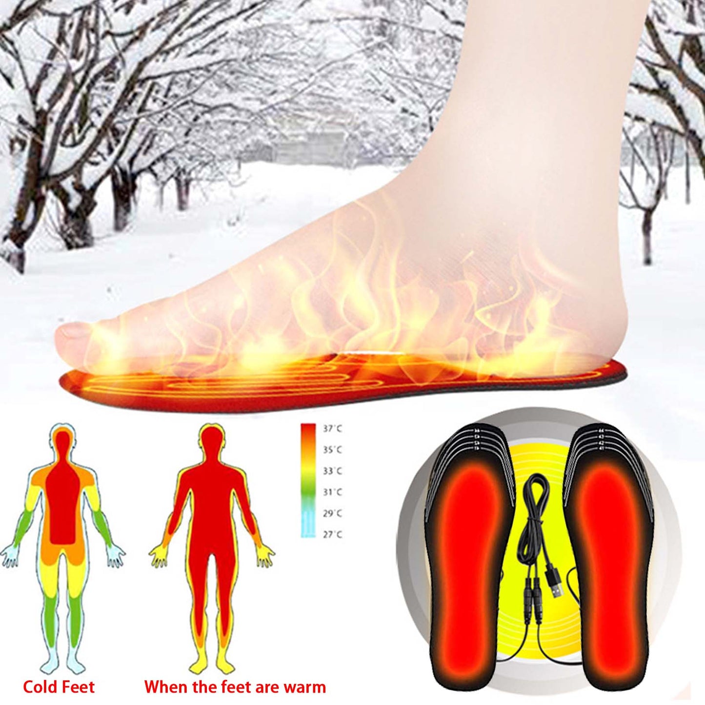 USB Heated Shoe Insoles