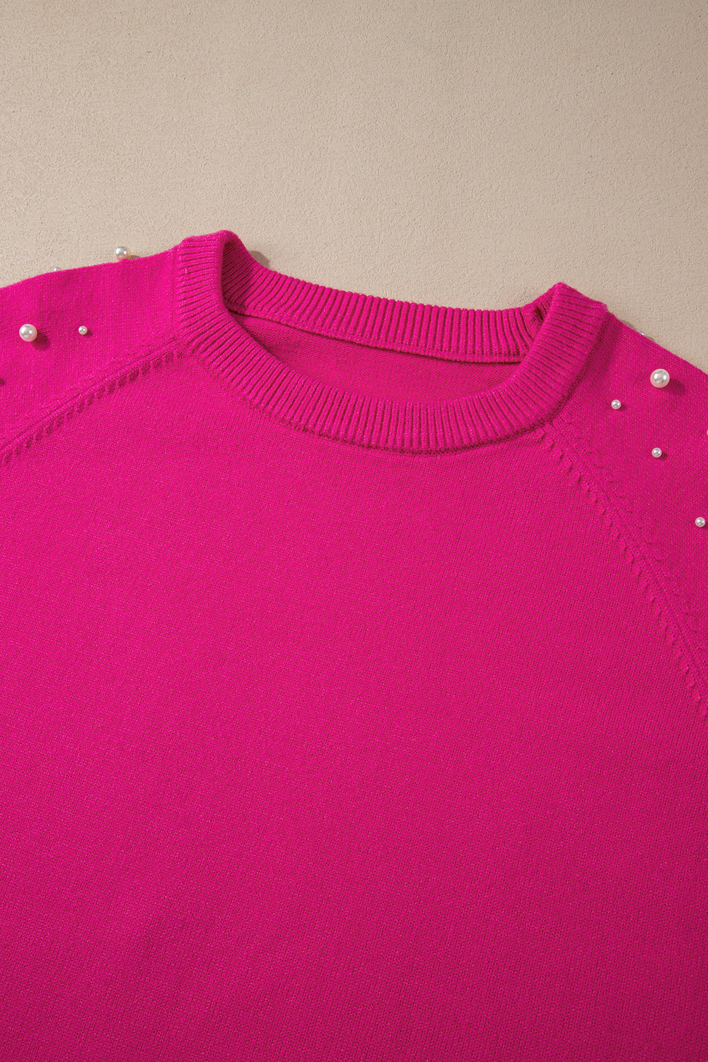 Pearl Embellished Magenta Sweater