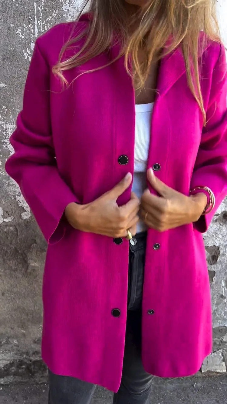 Magenta Snap Up Cardigan Hoodies