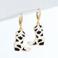 B&W Western Cowboy Boots Earrings A3951 1 CJ Dropshipping B&W Cowboy Boot Earrings