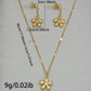 18K Gold Plated DaintyFloral Jewelry Set Bazaare Mart Gold Earrings and Necklace Set
