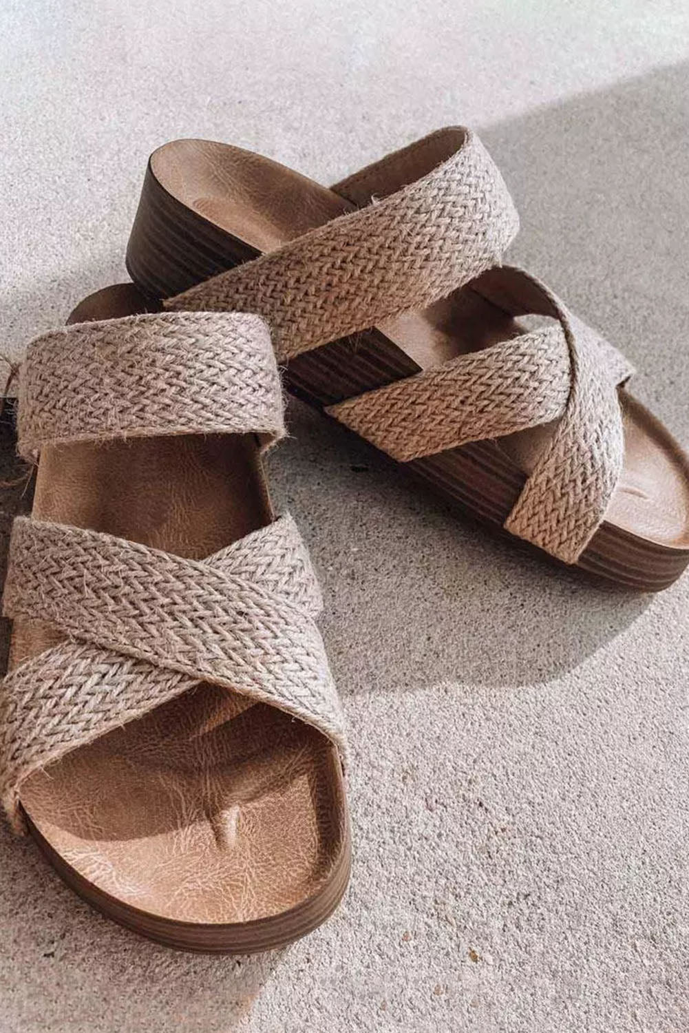 Beige Woven Sandals