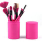 12pcs Makeup Brush Set Rose red Q12pc Bazaare Mart Makeup Brushes