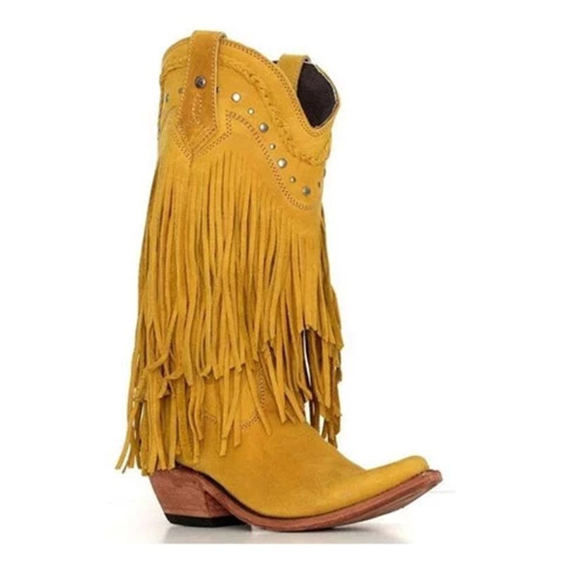 Women's Fringed Mid Rise Boots