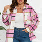 Plaid Button Up Long Sleeve Shacket Bazaare Mart Outerwear/Plaid Shackets