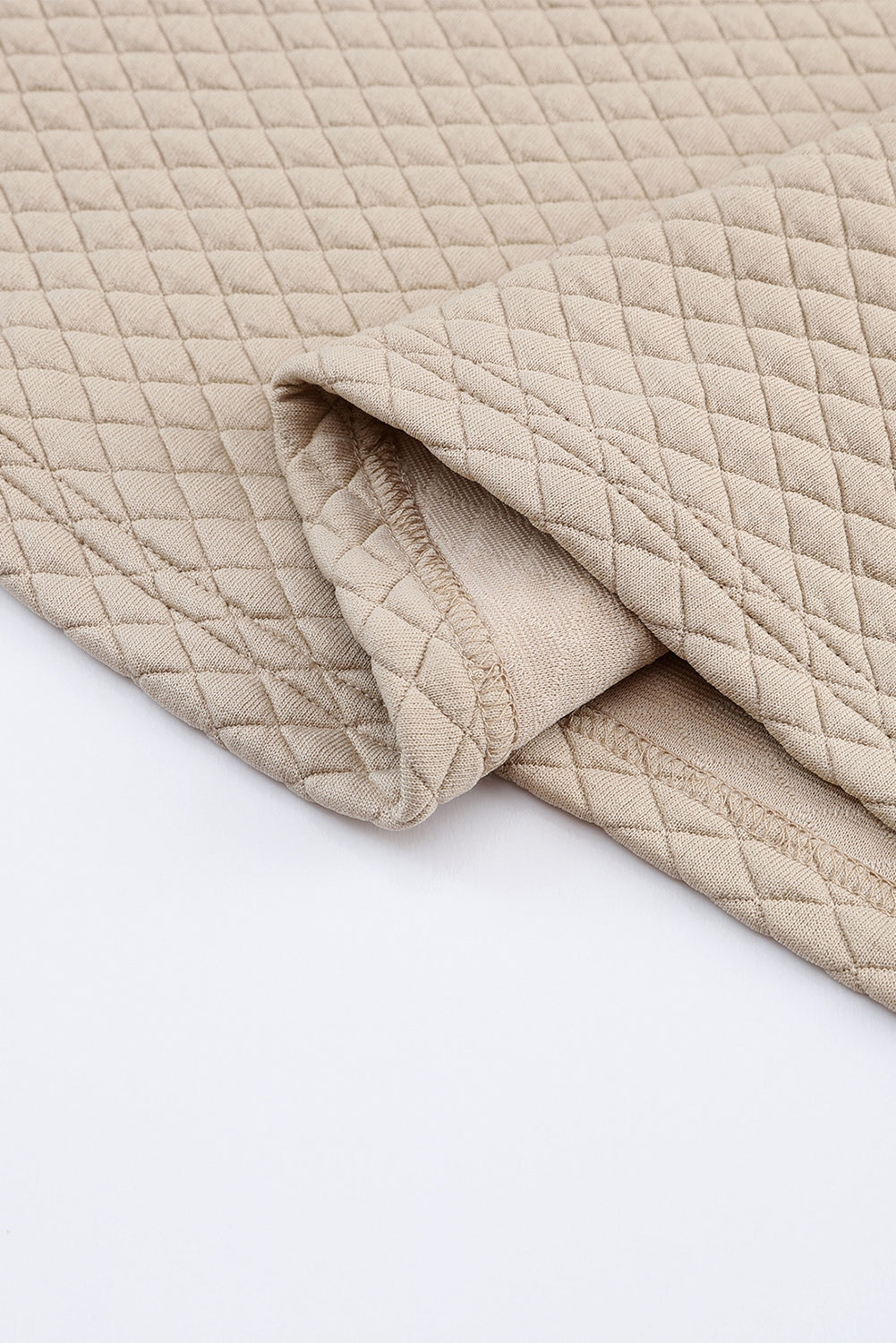 Solid Half Zipper Quilted Pullover Sweatshirt