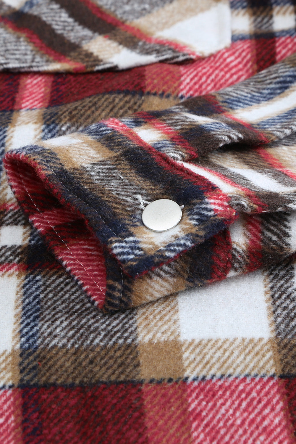 Red Plaid Pocketed Shacket