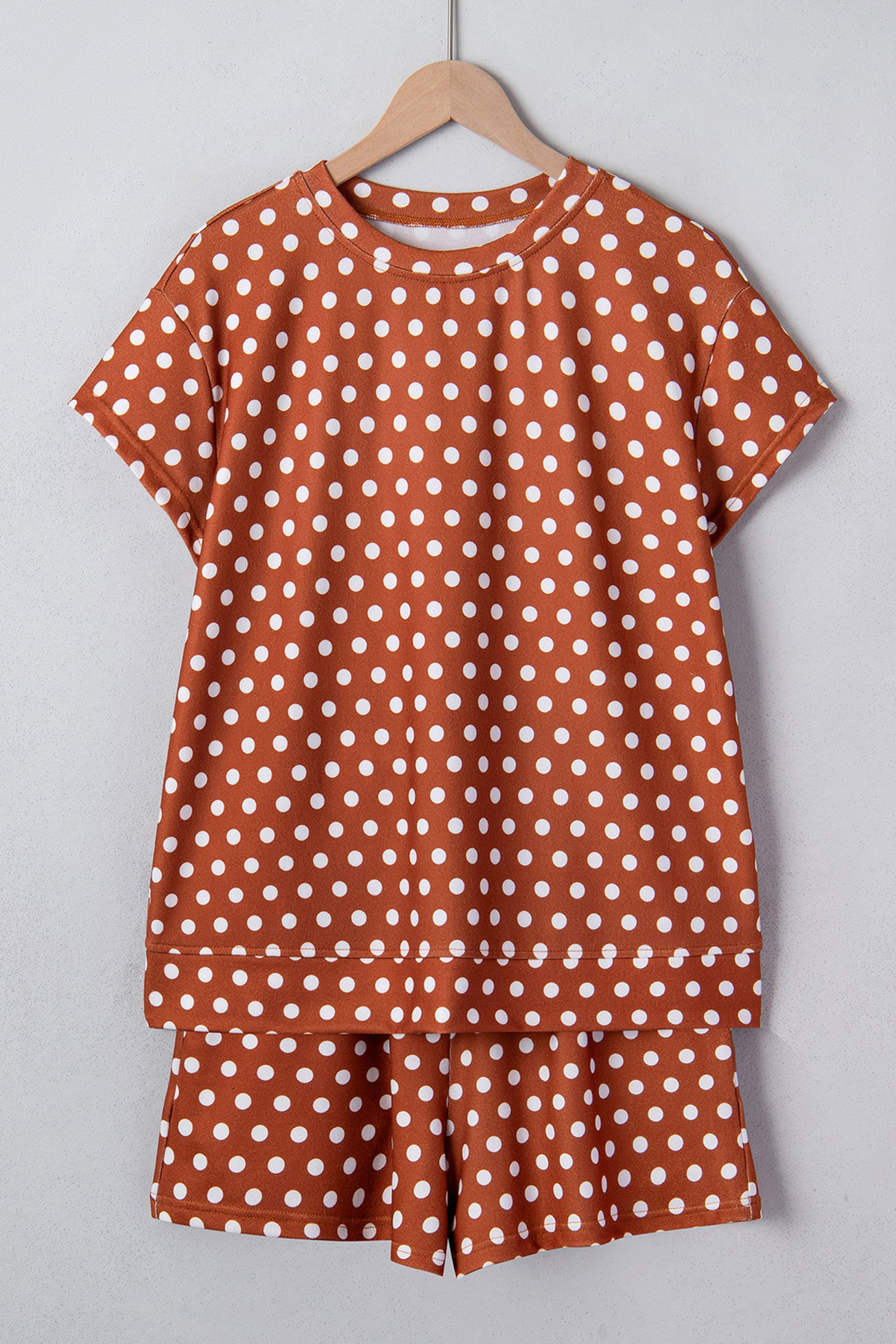 Brown Polka Dot Print Short Set Bazaare Mart Two Piece Sets/Short Sets