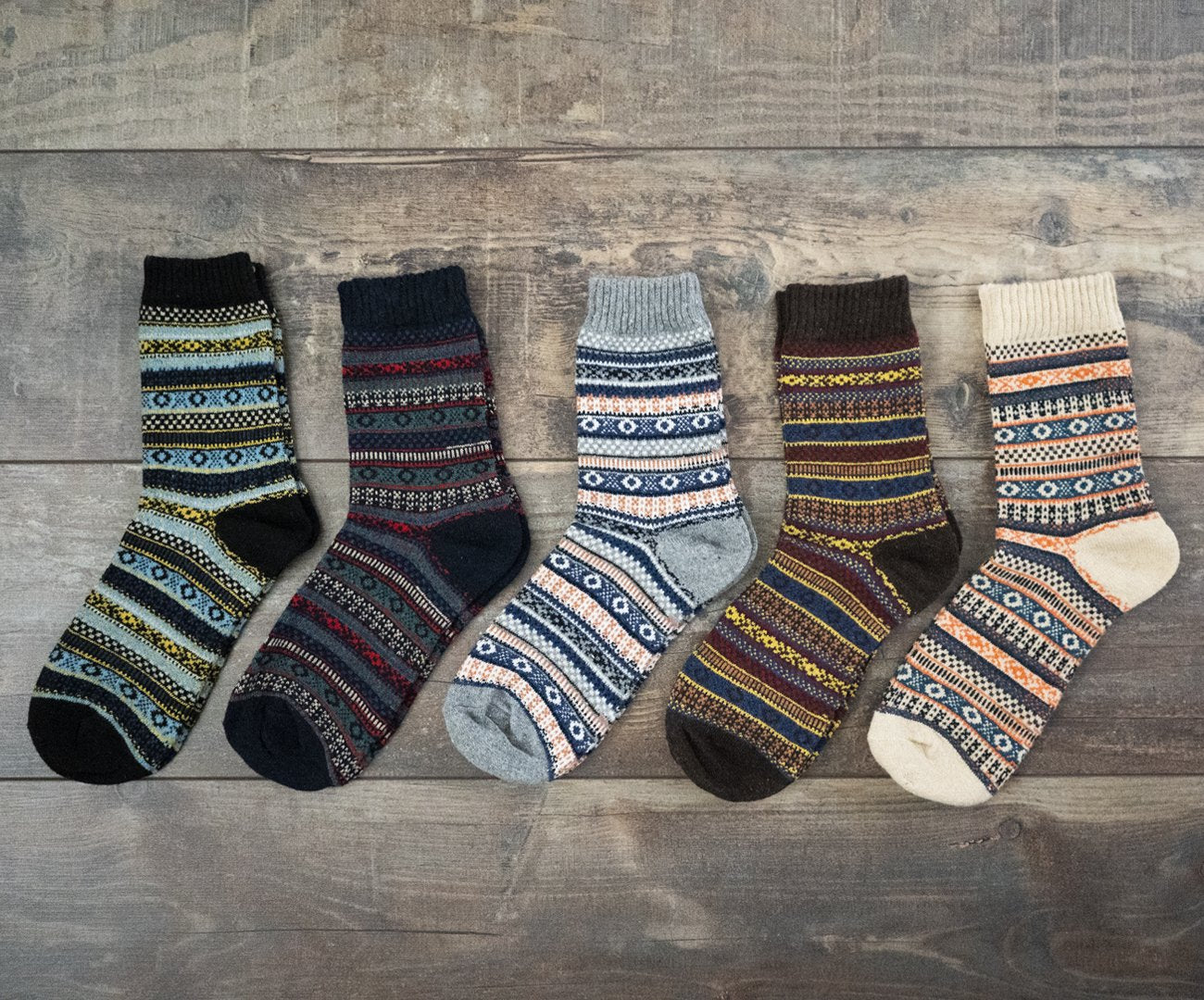 Striped Winter Wool Socks