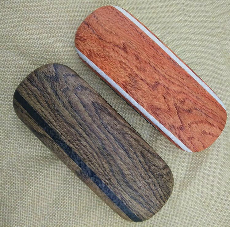 Wood grain glasses case