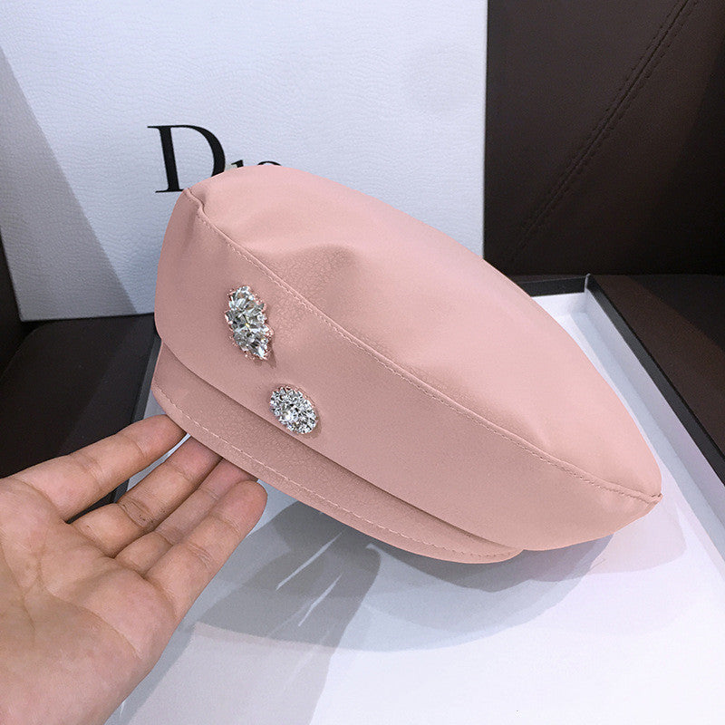 Women's Trendy Embellished PU Beret