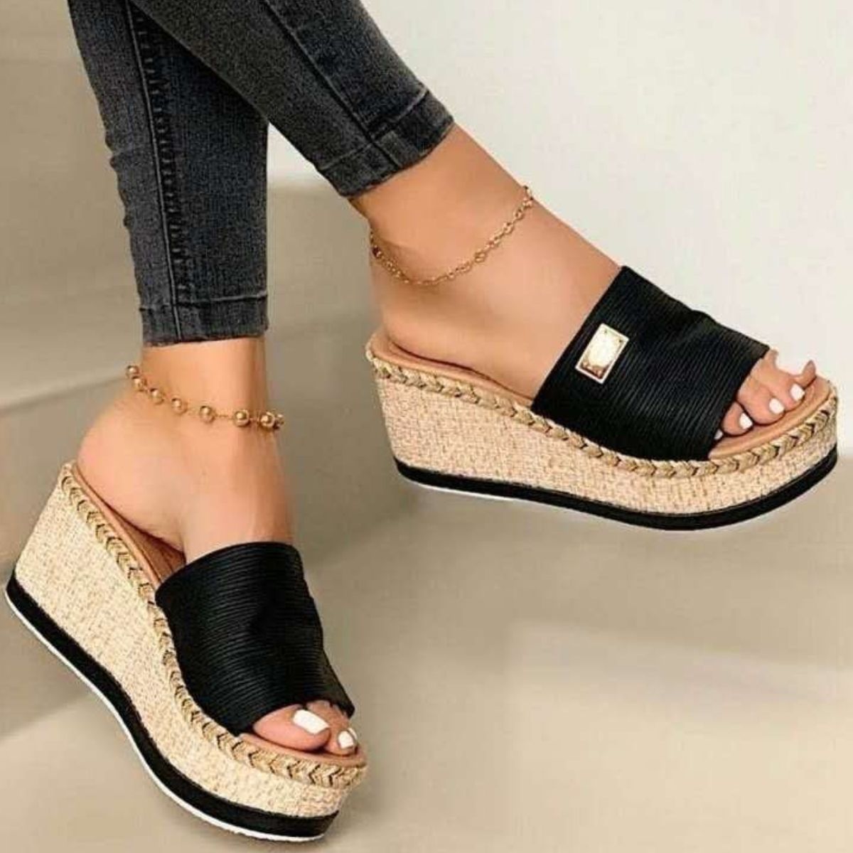 PU Leather Platform Sandals