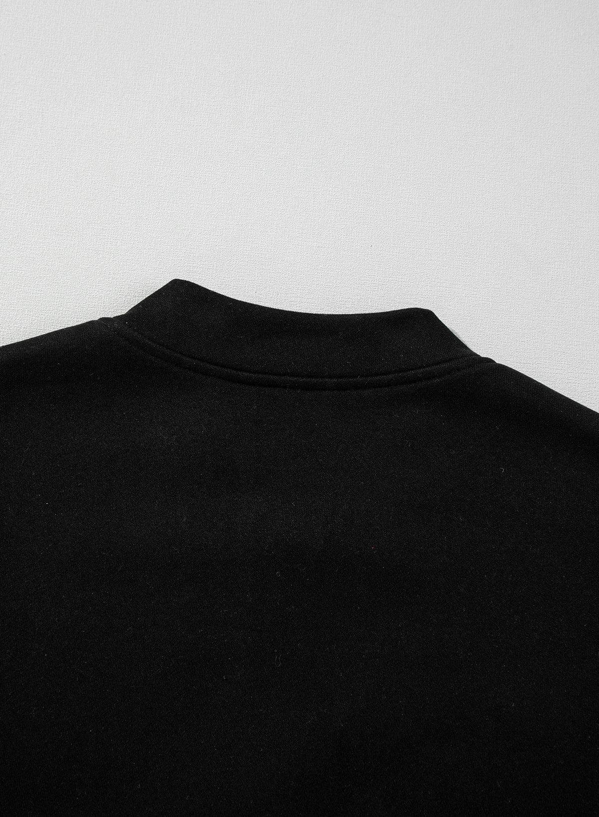 Black Zipper Jacket Drawstring Waist Pants Set