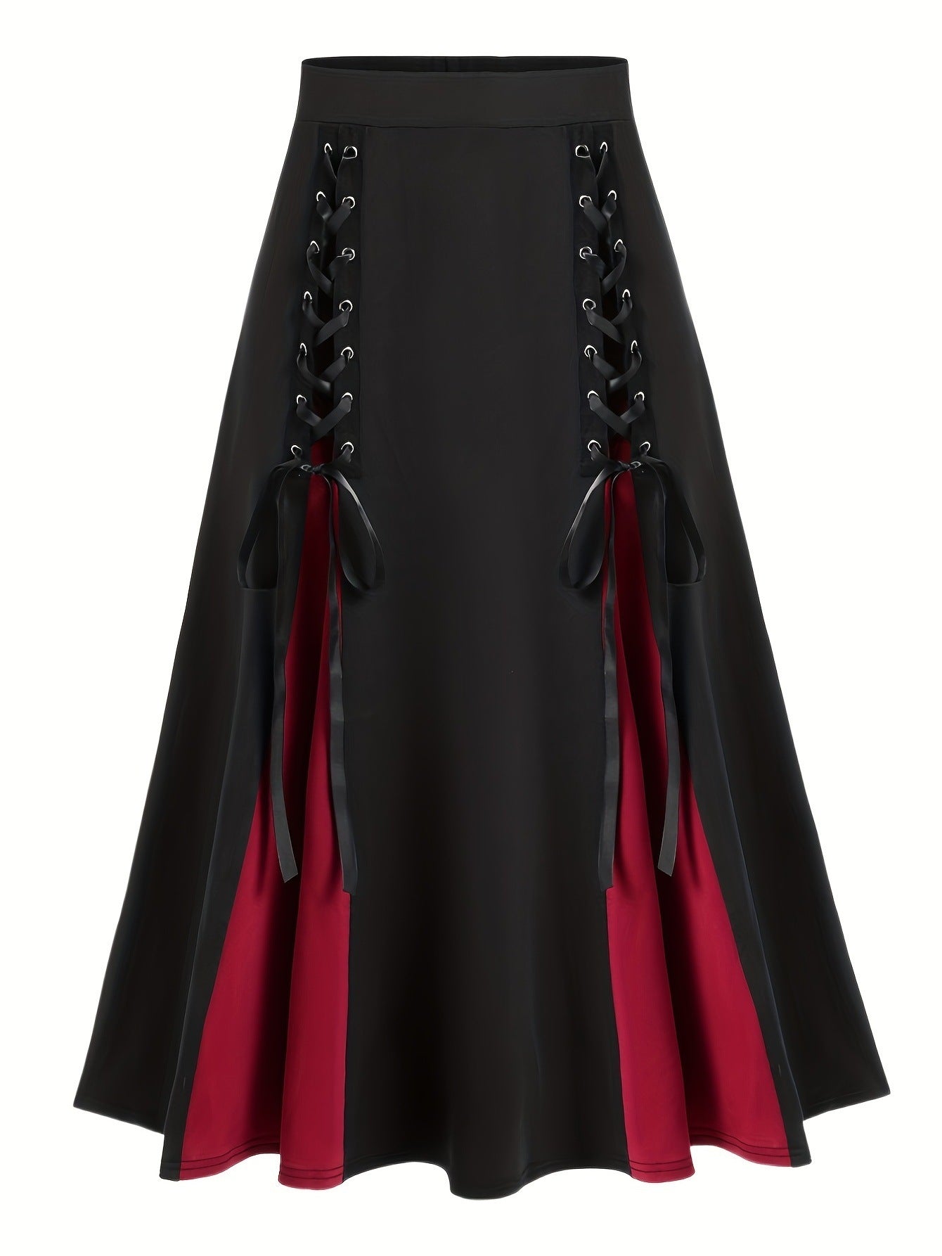 Gothic Pleated Pop Of Color Skirt