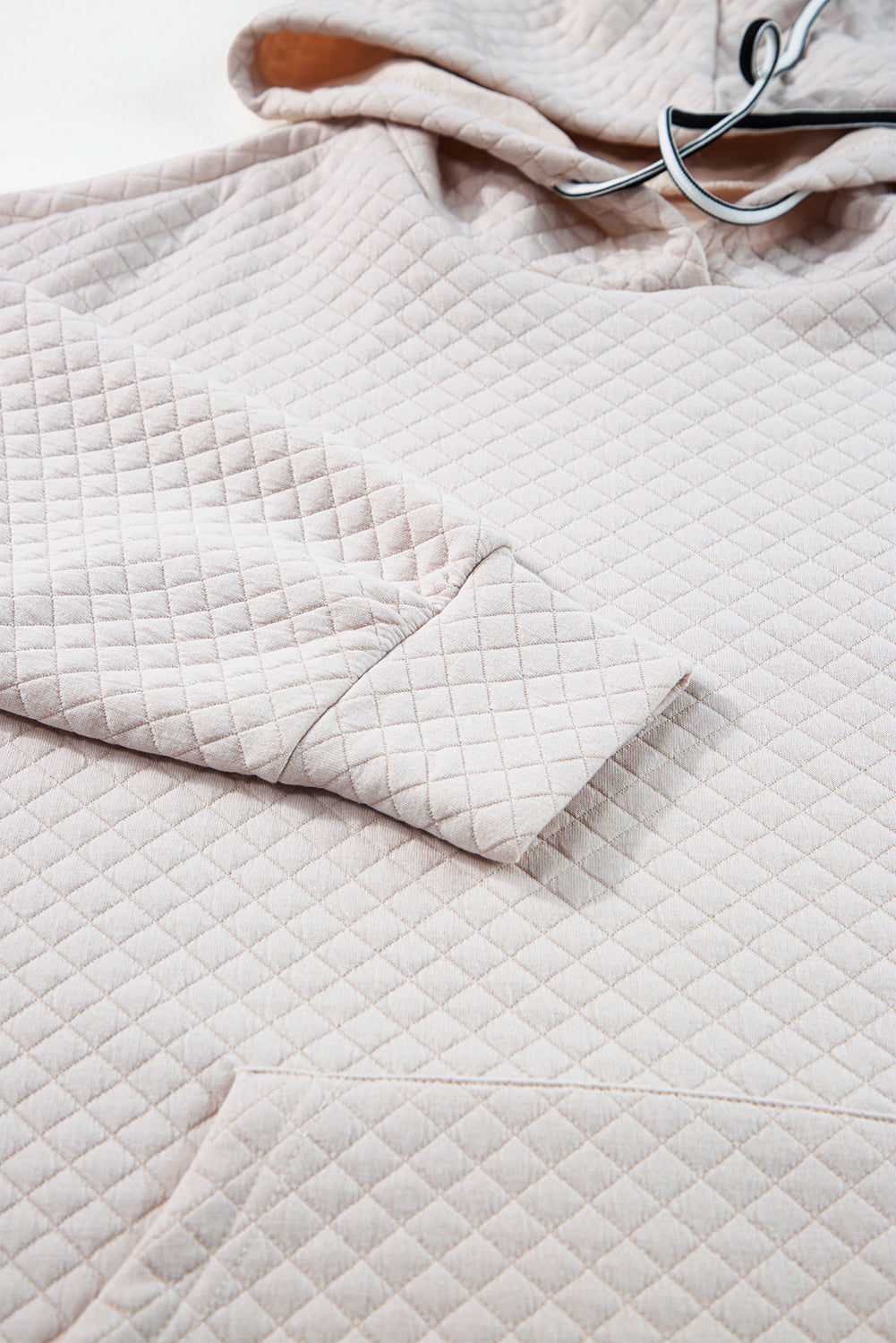 Solid Half Zipper Quilted Pullover Sweatshirt