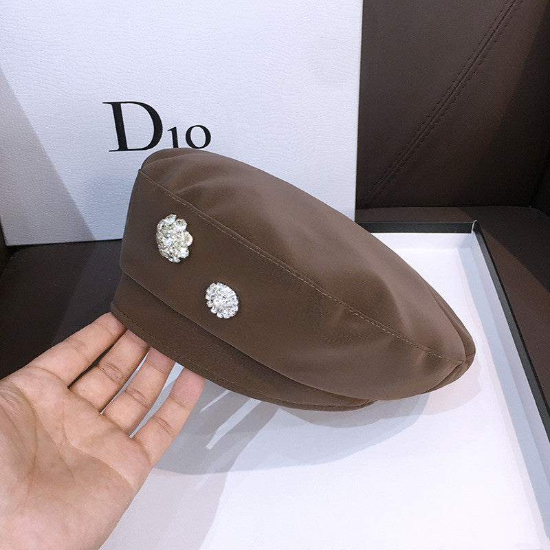 Women's Trendy Embellished PU Beret