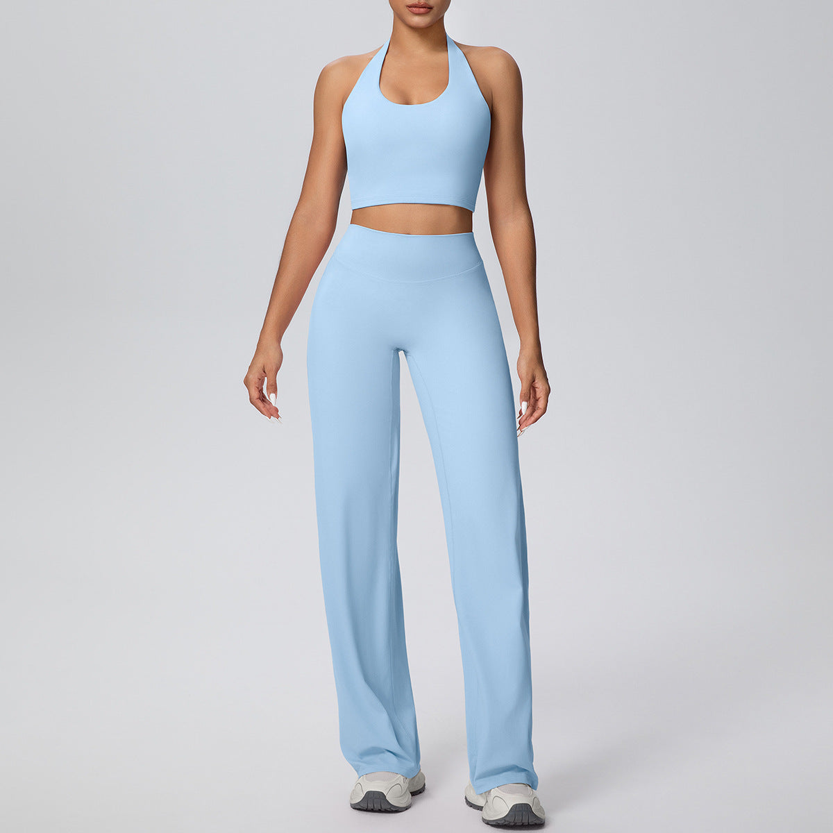 Women’s Sports Bra & Leggings Set – Breathable Two-Piece Fitness Workout Outfit Sky Blue CJ Dropshipping Yoga Outfit