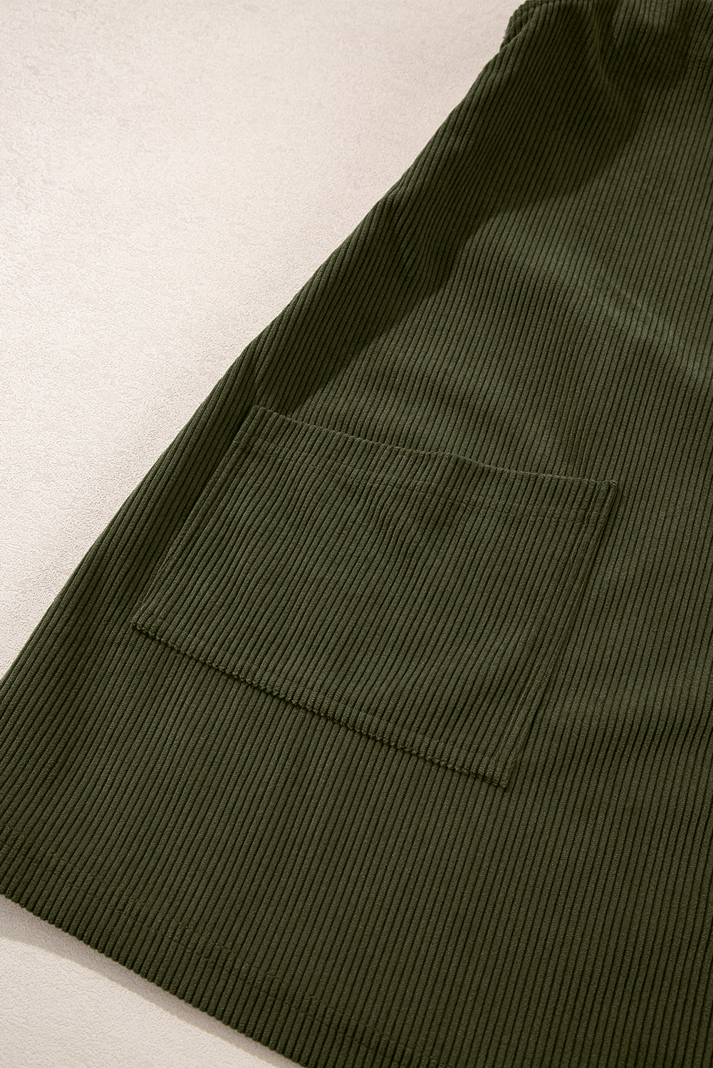 Army Green Corduroy Overall Dress