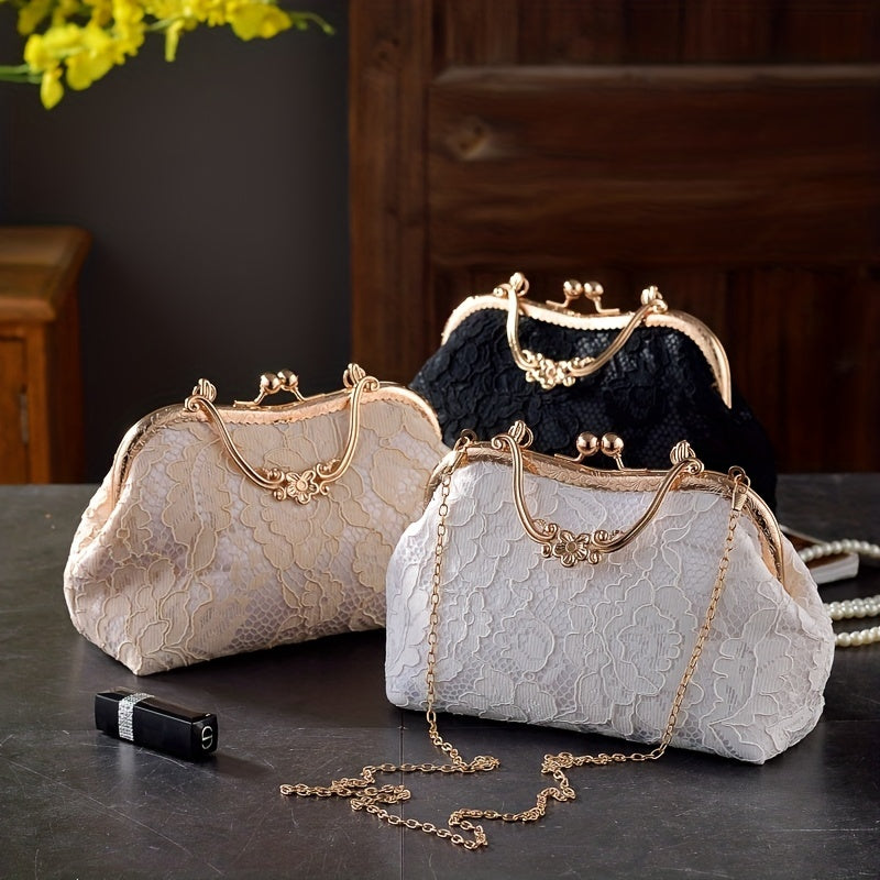 Small Floral Lace Clutch Bag