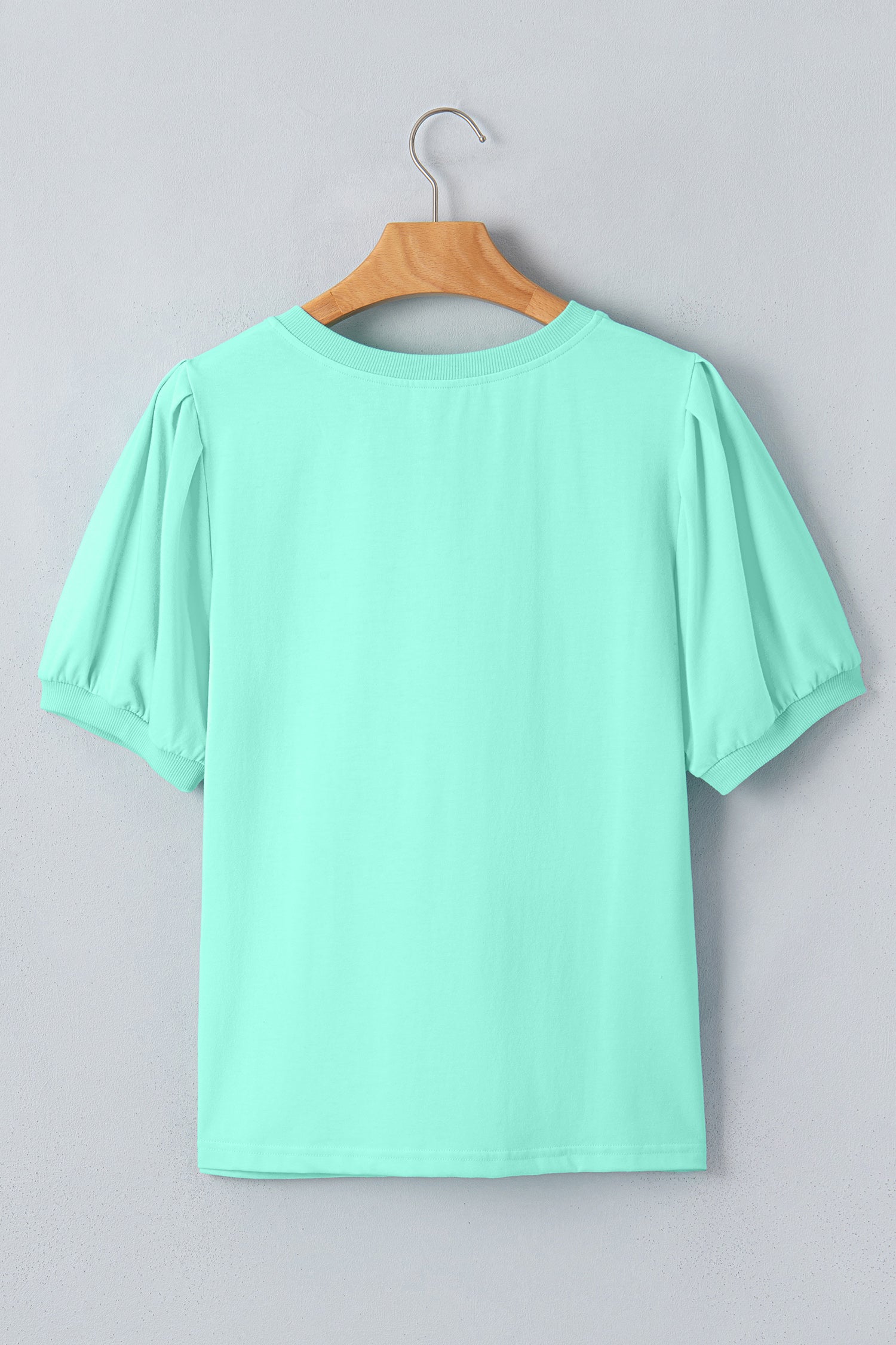 Yellow Solid Color V Neck Short Puff Sleeve Blouse Dear-Lover Dropshipping Tops/Blouses & Shirts