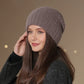 Knitted Wool Double-layer Warm Hat Fashion Khaki M CJ Dropshipping Knit Hat