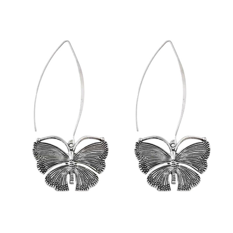 Vintage Long Butterfly Hook Earrings