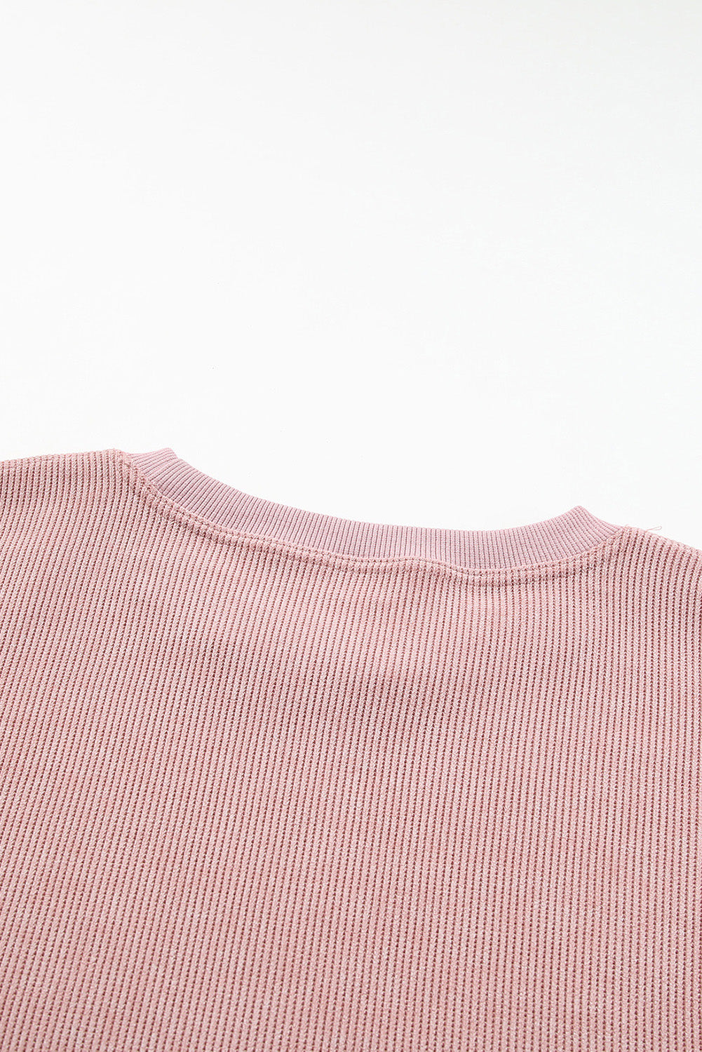 Plain Corded Crew Neck Sweatshirt