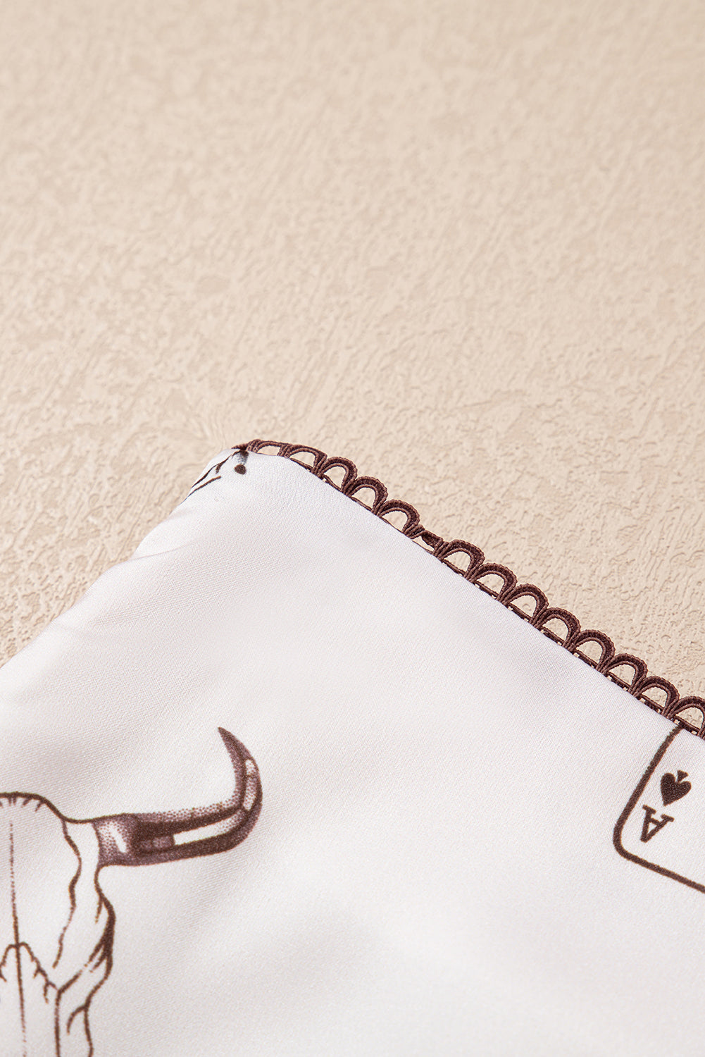 Beige Vintage Print Satin Maxi Skirt Shewin Skirts