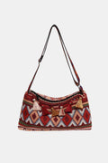 Tassel Adjustable Strap Shoulder Bag Deep Red One Size Trendsi Tassel Adjustable Strap Shoulder Bag