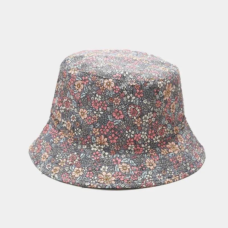 Women's Reversible Floral Bucket Hat Gray M56 To 58cm Bazaare Mart Floral Bucket Hat