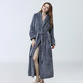 Women's Winter Full Length Faux Fur Robe Grey Bazaare Mart Heavy Full Length Robe