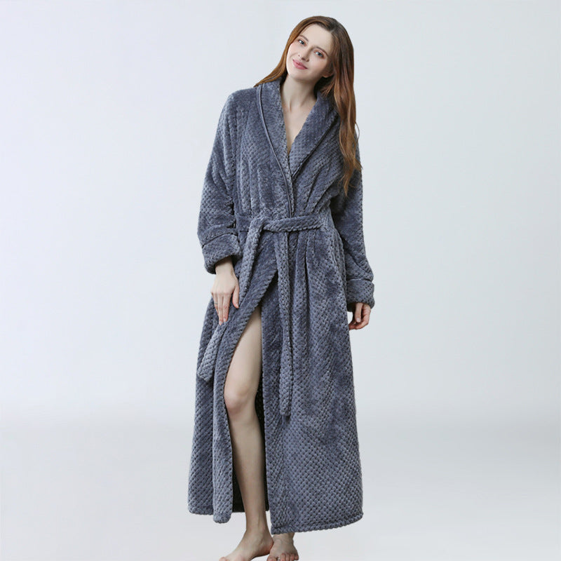 Women's Winter Full Length Faux Fur Robe