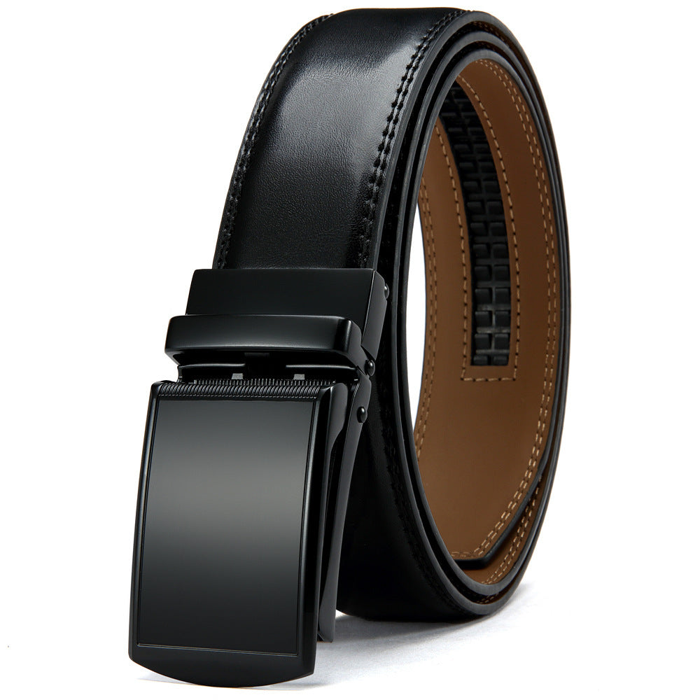 Black Double-sided Genuine Leather Belt