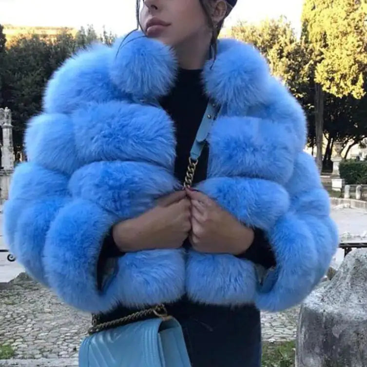 Chinchilla Style Faux Fur Jacket