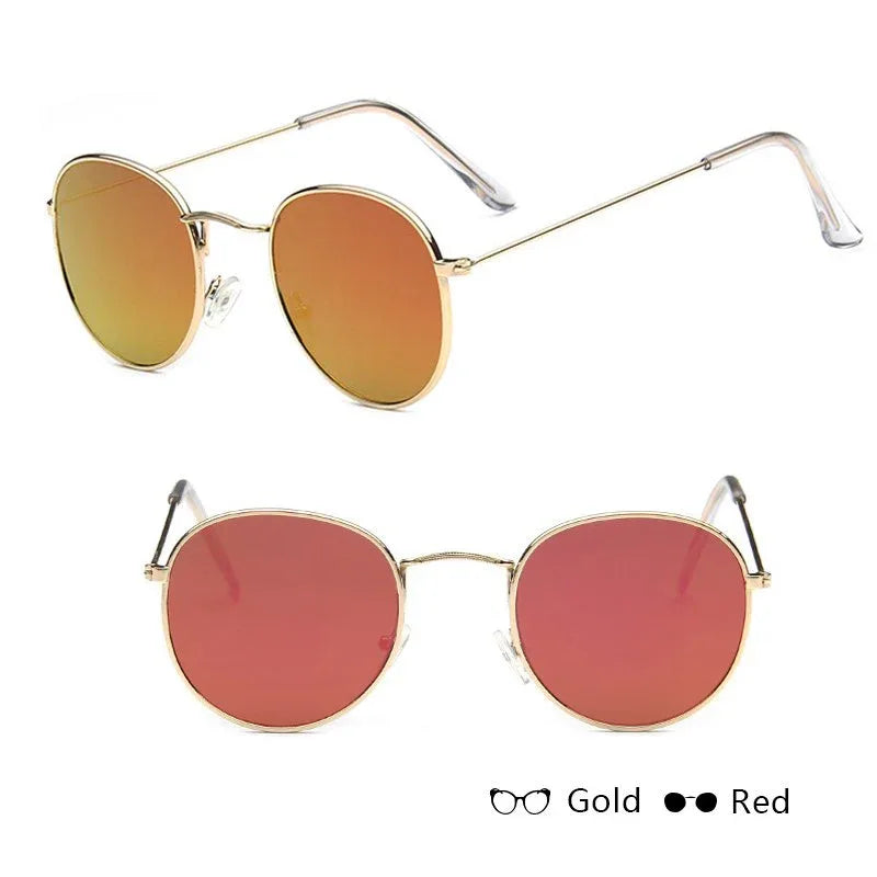 Women Retro Sunglasses Gold + Red Bazaare Mart Sunglasses